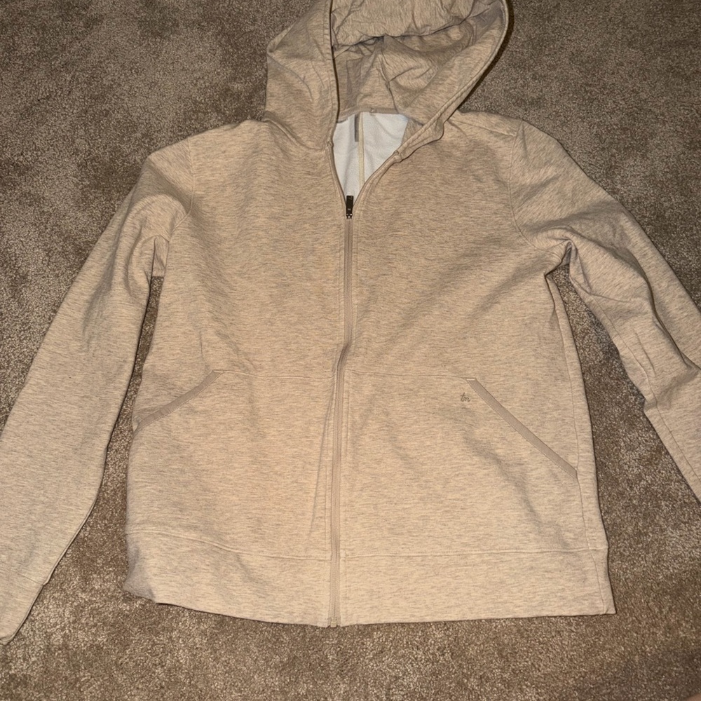 Travis Mathew Beige and White Zip-Up Jacket